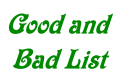 Good and Bad List
